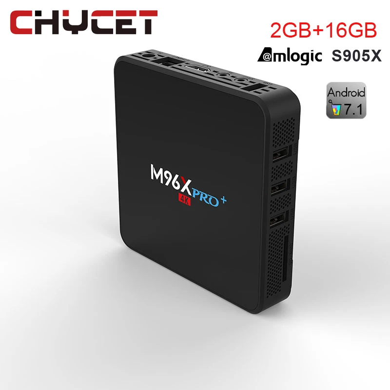

Chycet M96X RPO 4K TV Box Android 7.1.2 Amlogic S905X 2GB DDR3 16G EMMC HDMI2.0 WIFI 1080P Media player Set Top Box DC 5V 2A