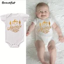 חדש תינוק Bodysuits כותנה תינוקות גוף קצר שרוול בגדי סרבל אורן מודפס ילדה תינוק Bodysuits לבן סרבל 0-2Y
