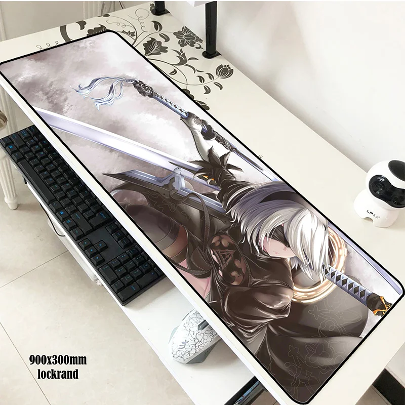NieR Automata padmouse 900x300x2 мм коврик для мыши большой notbook компьютерный сексуальные
