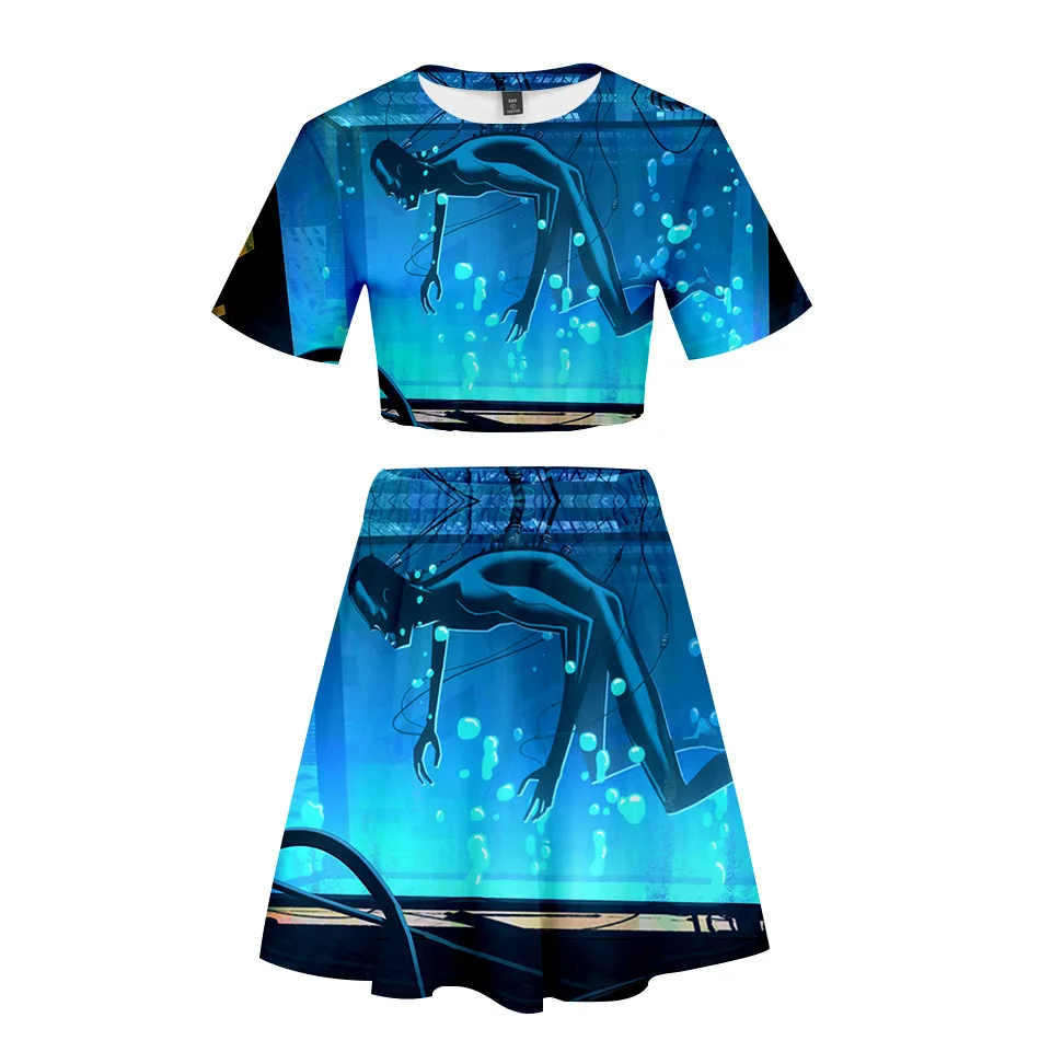 Love Death Robots Women Outfits 2 Piece Set Women Outfit 3D Print T-Shirt Women's Suit Mini Skirt Summer Top Ensemble Femme