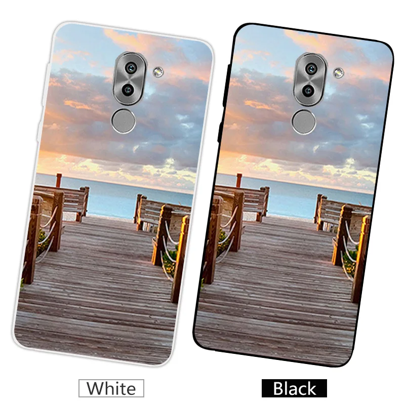 08 Для Huawei Honor 6X/GR5 чехол из мягкого силикона с принтом Coque черный чехол черная матовая искусственная кожа с 5,5 дюймовых ТПУ для Huawei Mate 9 lite деревянная Coque - Цвет: 08