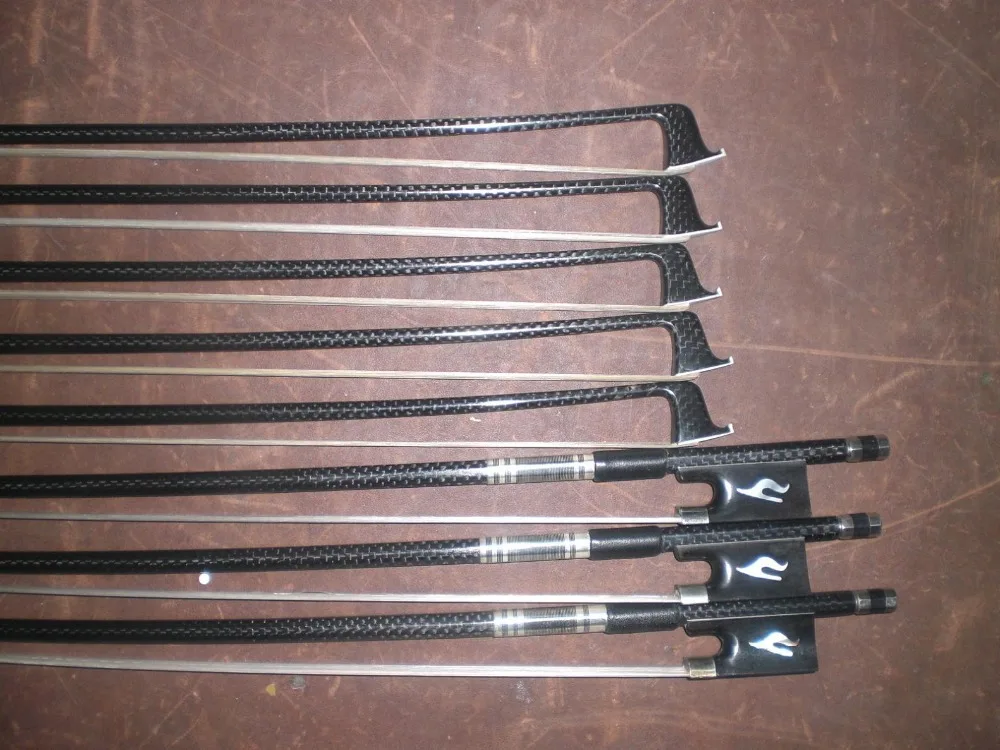 

8 PCs Nice Quality Violin Bow 4/4 with Grib inlay White Bow hair Ebony Frog 008#