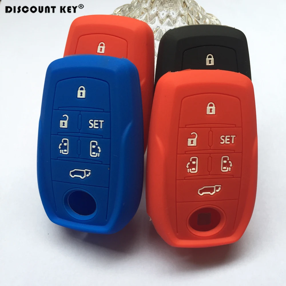 

Silicone Car Key Case Cover For Toyota Alphard MPV 2016 Remote Key Cover 6 Button Smart FOB Key Remote Cover Jacket Shell Skin