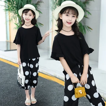 

2020 Summer Toddler Teen Girls Clothing Sets 2 Pcs Suit Child Kids Clothes Set T-shirts Tops Tees + Pants Ensemble Fille 10 12 T
