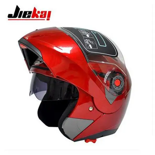 Лучшие продажи безопасный флип-ап мотоциклетный шлем с внутренним солнцезащитным козырьком любой доступный двойной объектив мотоциклетный шлем - Цвет: Красный