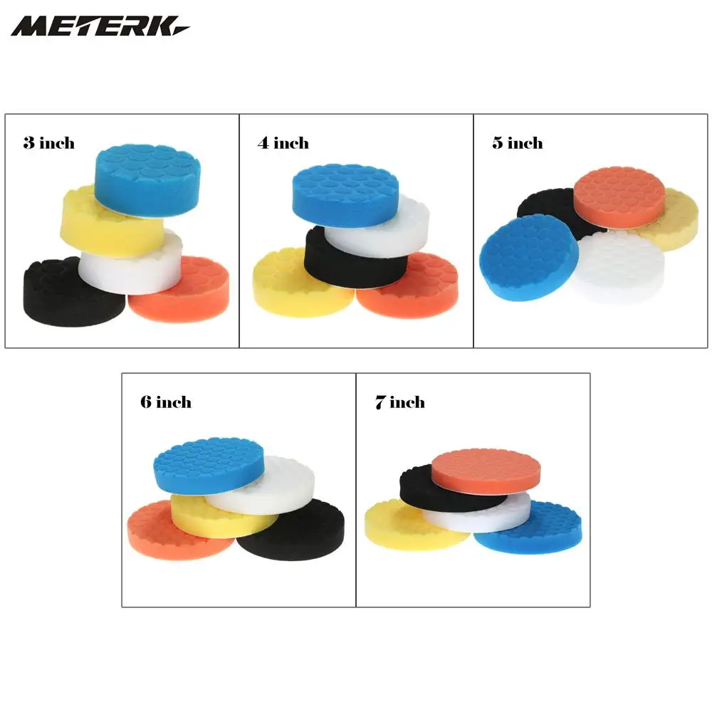 

5PCS 3" to 7" Car Polishing Pads Waxing Buffing Pad Sponge Kit Set for Car Polisher Buffer Waxer Sander Polishing Sealing Glaze