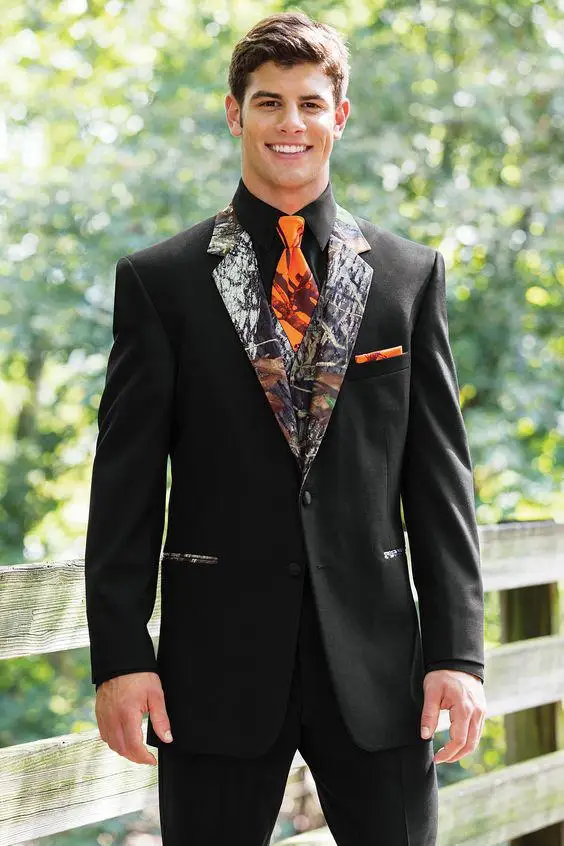 

Camouflage Men Slim Fit Suits Groom Tuxedos Two Buttons Mens Wedding Suits Notched Lapel Groom Wear Prom Suits For Men ( Jacket+