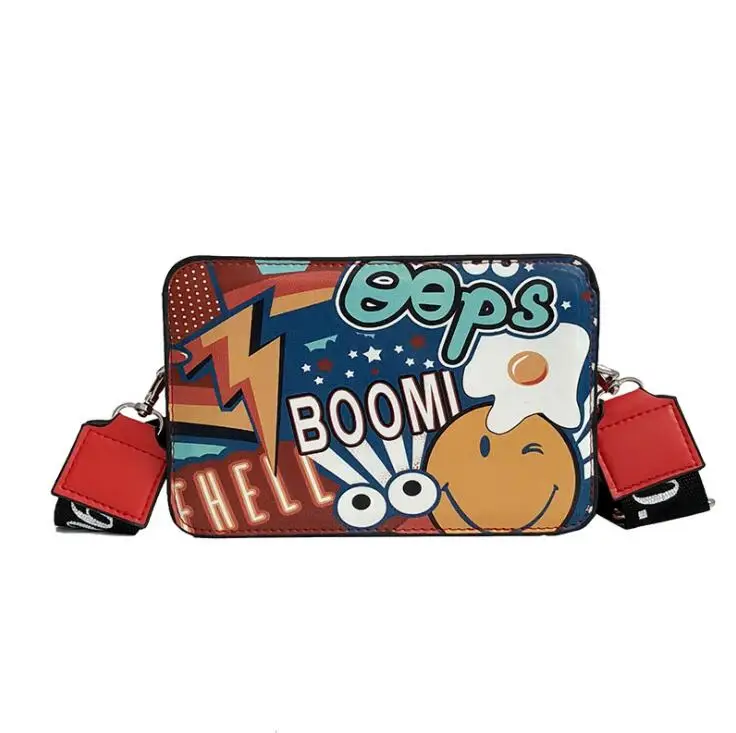 

Luxury Handbags Women Bags Designer Cartoon Shoulder Bag For Ladies Letter Crossbody Bags Wide Shoulder Strap Messenger Bag Flap