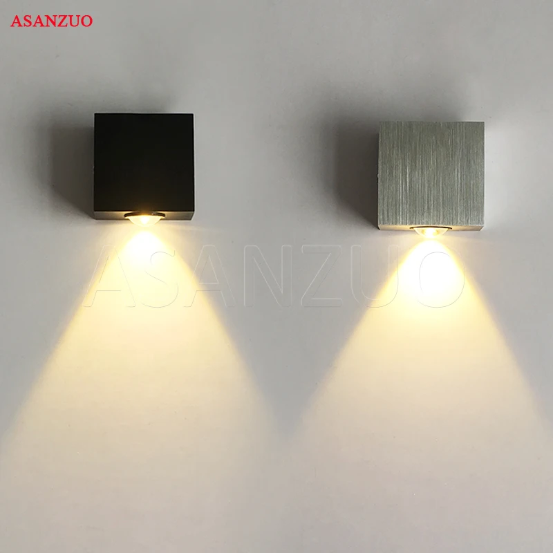 

1W 3W led wall lamp square led spot light aluminm modern home decoration light for bedroom dinning room restroom