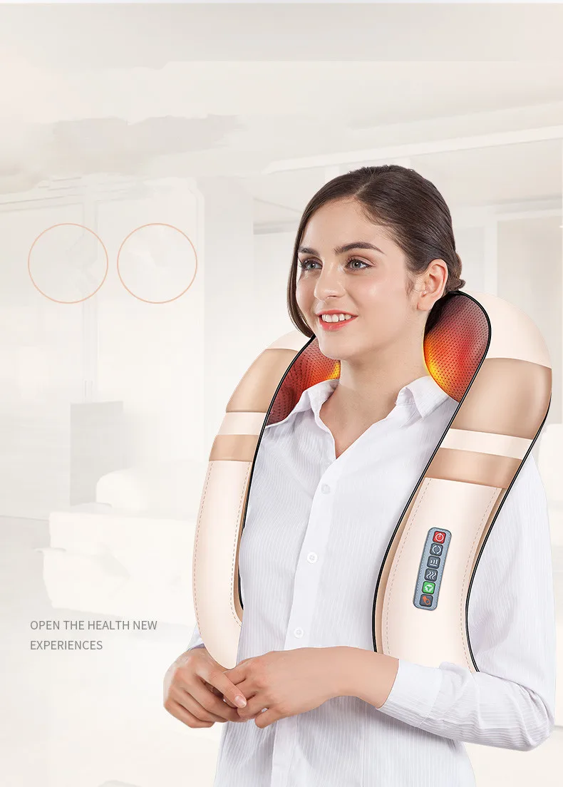 Electric Wear Mode Neck Massager Infrared Heating Massage Device Back Body Shiatsu Massage Equipment Physiotherapy Device
