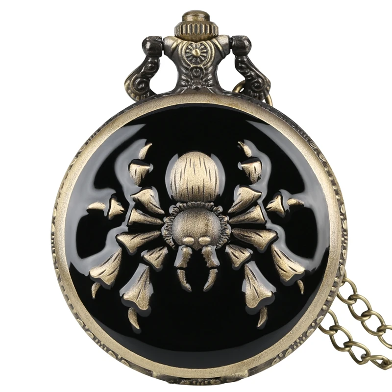 Ретро легенда о Зельде тема кварцевые карманные часы скорпион паук узор кулон бронзовая цепь в стиле ретро часы Креативный Топ подарки - Цвет: Spider Pattern