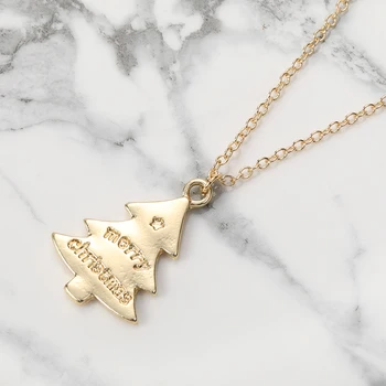 

10pcs Merry Christmas Letter Tree Charm Necklace Holiday Decoration Christmas Tree Pendant Jewelry for Gift
