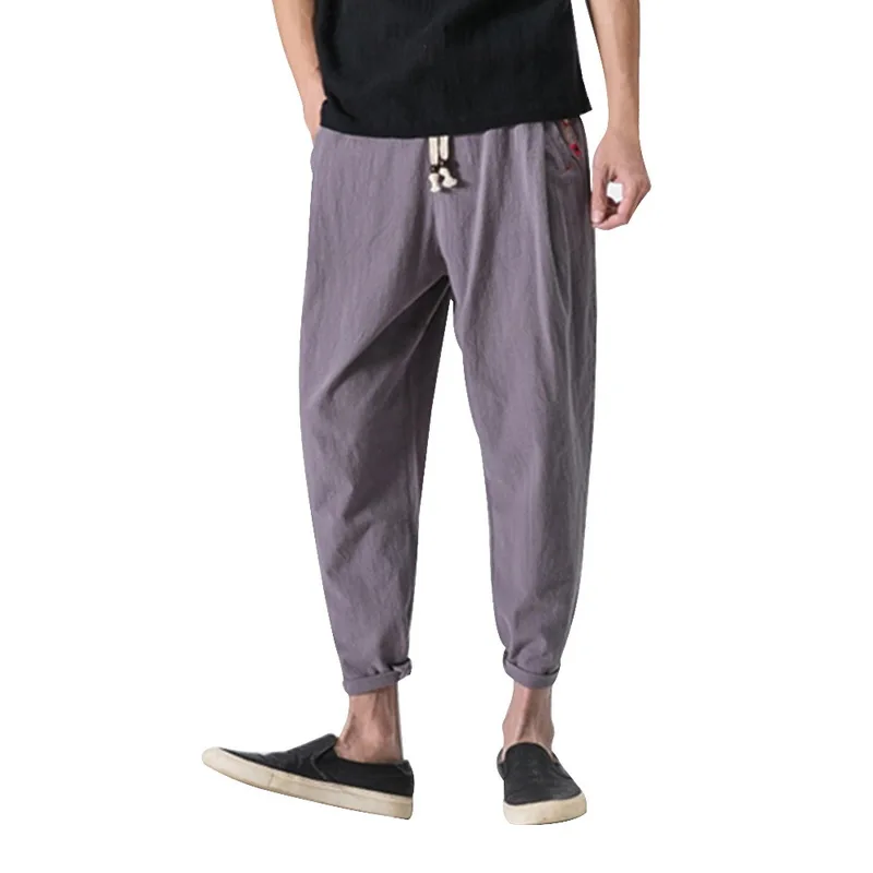 Puimentiua мужские классические свободные подходят ретро брюки базовые закрытые нижние джоггеры тренировочные брюки мужские Liene Drawstring Брюки - Цвет: Gray