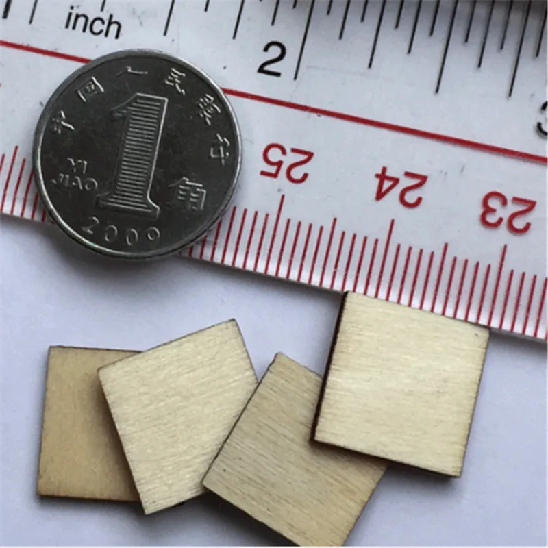 

50 Pcs 13*13*2mm Square Wood Game Chess Pieces For Wargame Counter Board Games DTY Chess Accessory