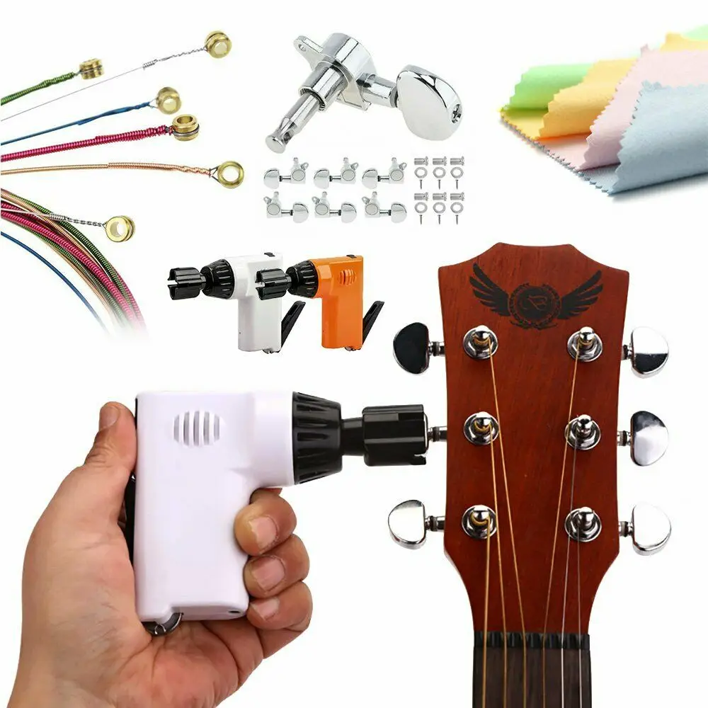 

USB Electric Guitar pegs Winder Strings Cutter guitar parts multi function instrument Guitar String Tuning Peg Tuner Set