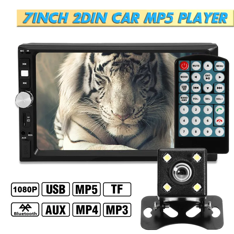 

bluetooth Car Rear View Camera Video Player AUX/USB/FM Remote Control Screen HD 2 Din Multi-function Car MP5 Player