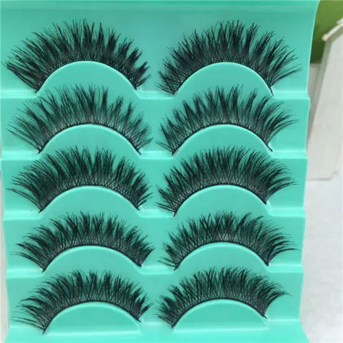 

Popular 5 Pairs/set Natural Long False Eyelashes Handmade Cross Messy Eye Lashes Makeup Tools