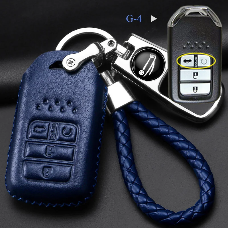 

Car Key Case for Honda VEZEL CRIDER AVANCIER Fit Civic City XRV CRV URV Accord Odyssey Metal Key Chains Genuine Leather sleeve