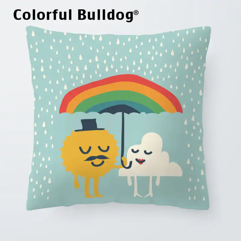 Seawood Fashion Colorful Sunrise Pillow Case Waist Support Cushion Cover Car Home Sofa Decor