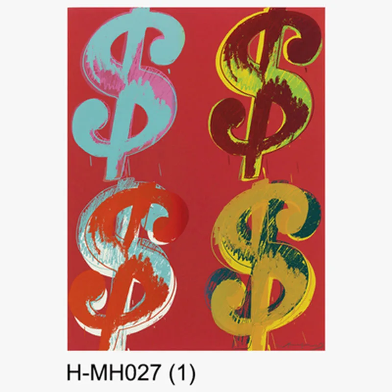 Cosy Moment Andy Warhol доллар знак настенное Искусство Холст Картина Музыка Примечание плакат Настенная картина для гостиной домашний декор ZS115 - Цвет: Белый