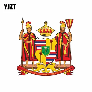 

YJZT 12CM*11.8CM HAWAII USA Flag Coat Of Arms Car Sticker Accessories Decal 6-2186