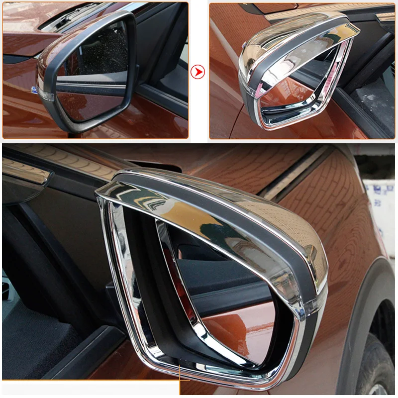 

For Peugeot 3008 GT 5008 2nd 2017 2018 Car Rearview Mirror Covers Rain Eyebrow Frame Rainproof Protection Car Styling Accessorie