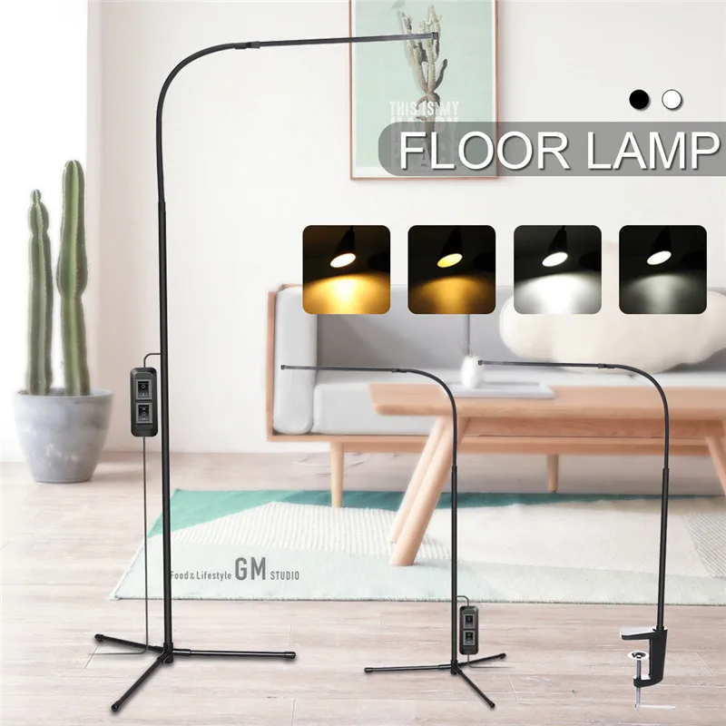 

8W Adjustable LED Floor Lamp Dimmable Desk Table Lights Standing Reading Home Office Lighting Detachable Floor Lamp White /Black