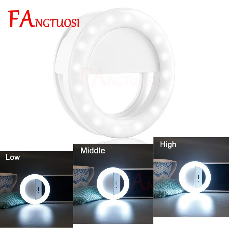 

LED Phone Selfie Ring Light USB Charge Flash Photography Enhancing Camera Night Selfie Ring Light Clip For IPhone Samsung Huawei