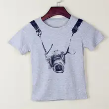 Gray Children t shirts Clothes Cotton Boys T Shirts Camera Style t-shirts Kids Short Sleeve Baby Children’s Clothing