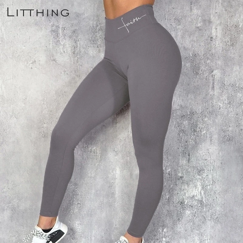 

LITTHING 2019 Push Up Leggings Women Workout Leggings Slim Leggings Polyester High Waist Jeggings Women Pencil Pants