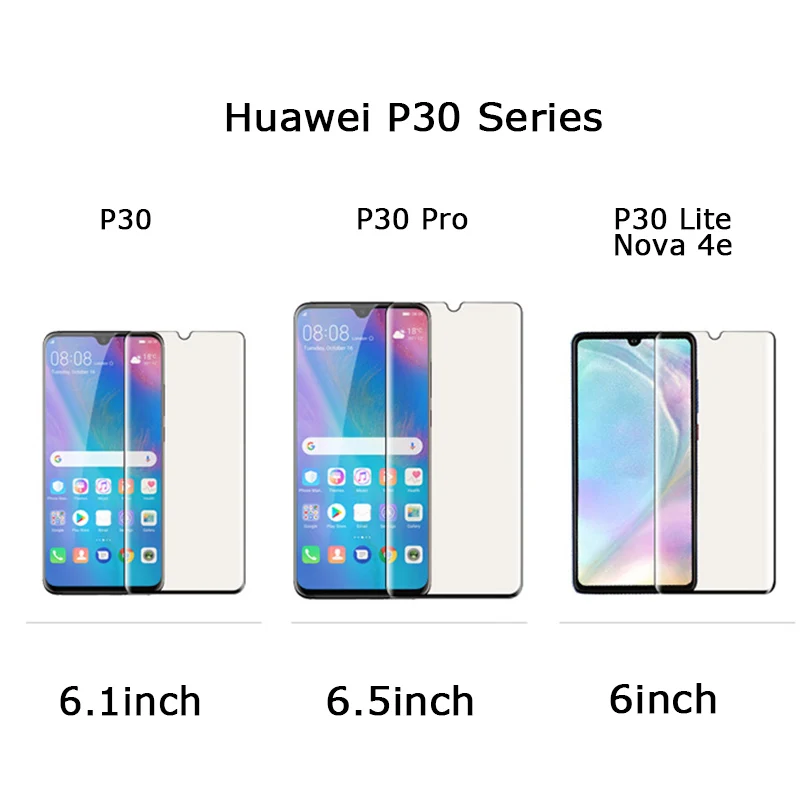 Закаленное стекло MRELF для huawei P30 Pro, Защитная пленка для экрана с закругленными краями, Защитное стекло для huawei Nova 4e P30 Lite, стекло