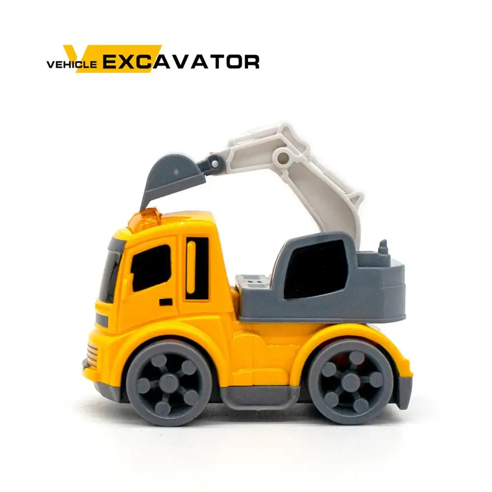 Мультяшные инженерные транспортные средства 3 вида стилей мини грузовик прицеп к экскаватору грузовик миксер грузовик инерционная игрушка для детей автомобиль раннего образования игрушка