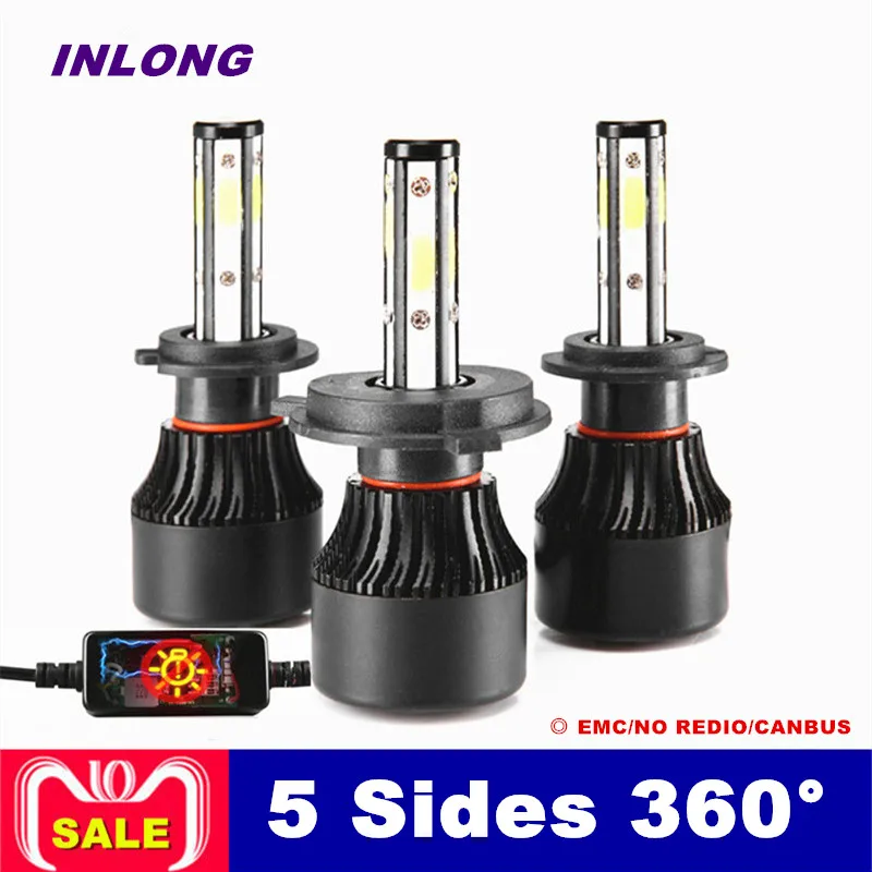 

With 5 Sides Chips H7 LED Headlight Bulbs Canbus H11 H4 9005 9006 H8 H9 18000LM 6000K Car Led Auto Headlamp Headlights Fog Light