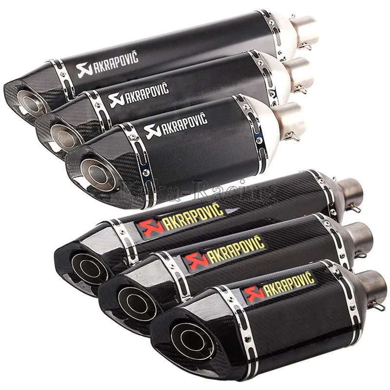 

Length 57cm/47cm/37cm Inlet 51mm Universal Motorcycle Exhaust Pipe Muffler Tail Scooter Akrapovic Laser Marking with DB killer