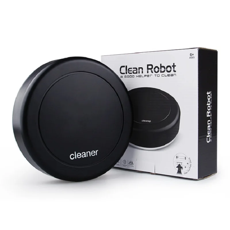 Мини Интеллектуальный Электрический беспроводной автоматический многонаправленный круглый умный подметальный робот пылесос для дома - Цвет: Black