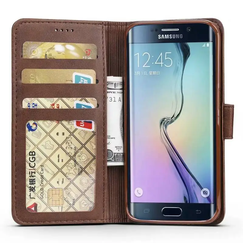 

Luxury Leather Flip Case silicone For Samsung Galaxy S6/s6 Edge Funda Etui Protective Wallet Phone full Cover accessories Coque