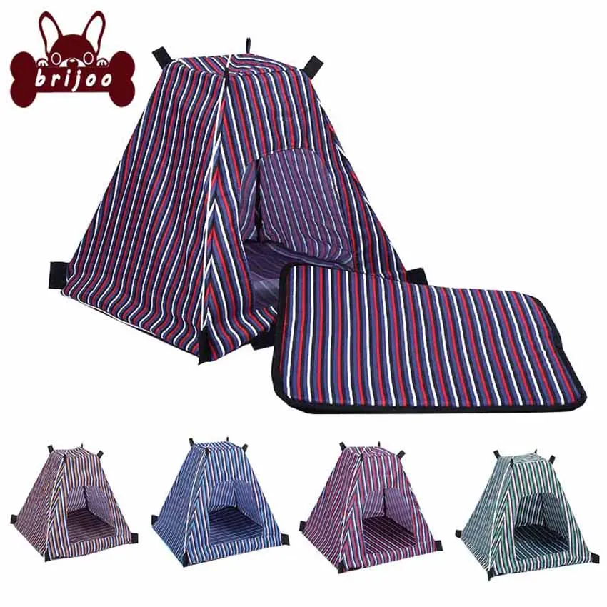 Brijoo Dog Bed Dogs House For Small Cats Dog Removable Tent Shape Durable Dog Kennels 4 Colors Kitten Puppy Folding Pet Supplies