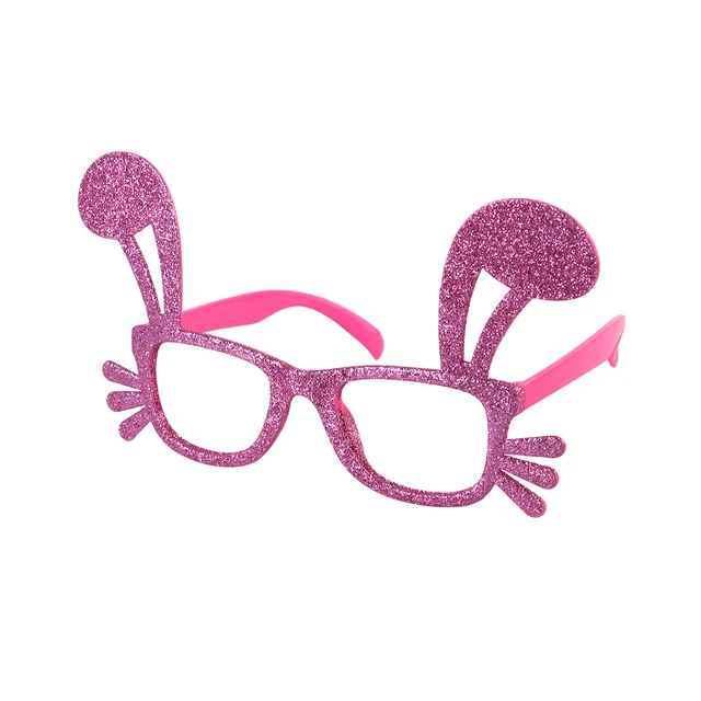 Easter Bunny Ear Design Glitter Funny Glasses Frames Kids Adults