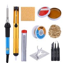 Ensemble de fer à souder électrique à température réglable, 220V/110V 60w, Station de soudage, Kit d'outils de réparation, fer à souder