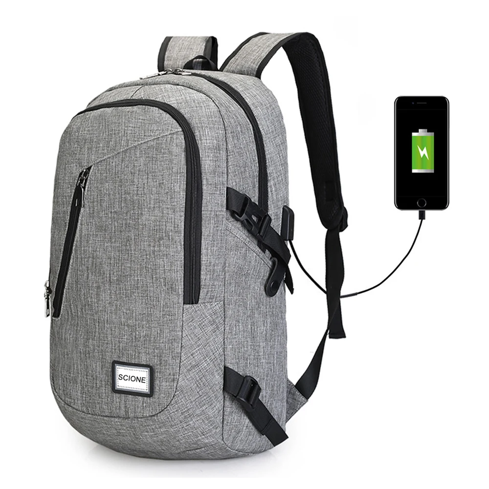 

Men's Canvas Waterproof Backpack for Teenage Students School bags Male USB Charging Travel Bag Multifunctional Mochila