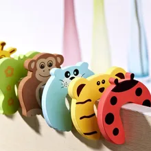 10 шт./лот для малышей и детей постарше защита от закрывания двери с рисунком животного; Детские защиты EVA разные формы