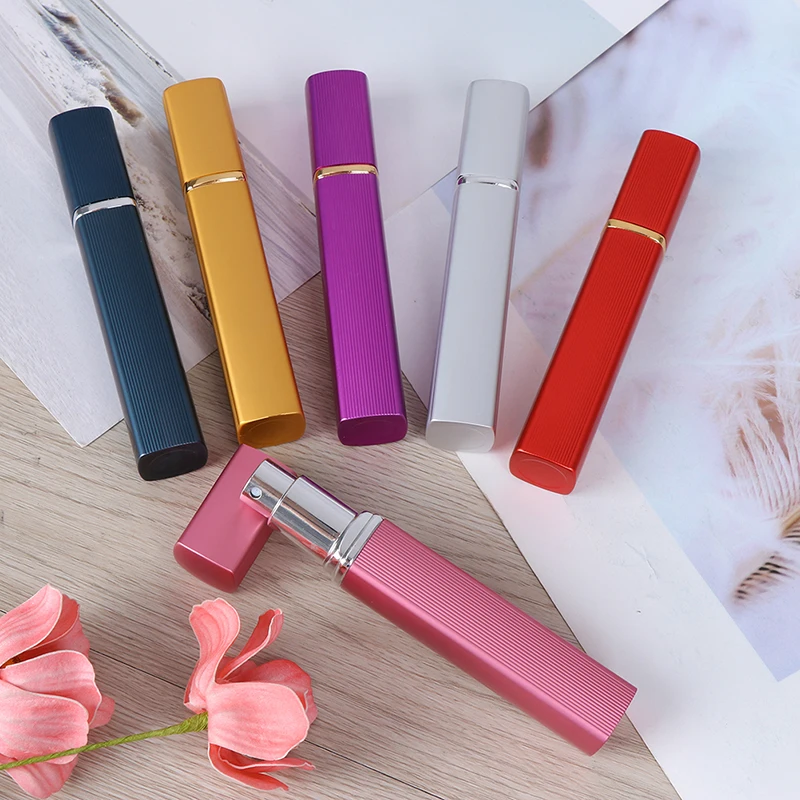 12Ml Portable Travel Perfume Atomizer Empty Bottle Metal Case Aluminum Nozzle Spray Refillable Bottles Cosmetic Container