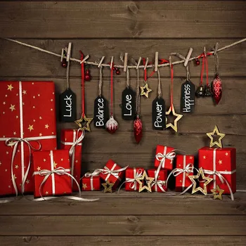 

Customized Vinyl photography backdrops christmas Gift box photo background Digital printing Children christmas backdrop CM-6107