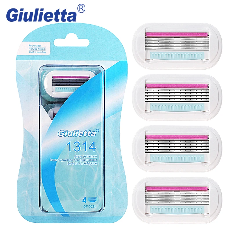 

Giulietta Women 4-layer Blades Series Shaving Blades for Women Razor Head Safety Manual Razor Blade , 4 PCS/Lot