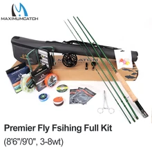 Maxcatch прем муха удочка и Катушка комбо полный рыболовный наряд