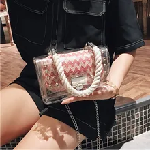 

Women Messenger Bags Transparent Jelly Bag Girl Beach Bag Shoulder Crossbody Bag in luxury handbags Square canvas handbags