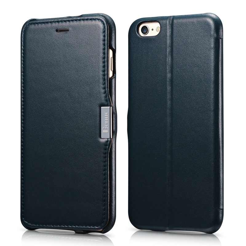 For iPhone 6s Plus Case Stand Feature Folio Case Flip Cover Genuine Leather Case 1 Card