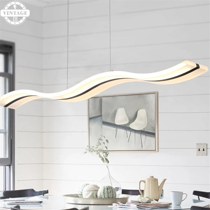 

Modern LED Wave shape Pendant Lighting for Kitchen/Living room with Remote control dimmable Lamp Hanging Lamps