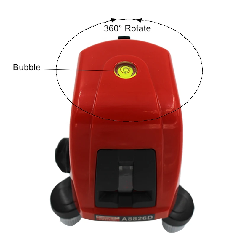 ACUANGLE A8826D 360 градусов самонивелирующийся портативный мини Крест Красный лазерный нивелир метр 2 линии 1 точка 635 нм выравнивающий инструмент
