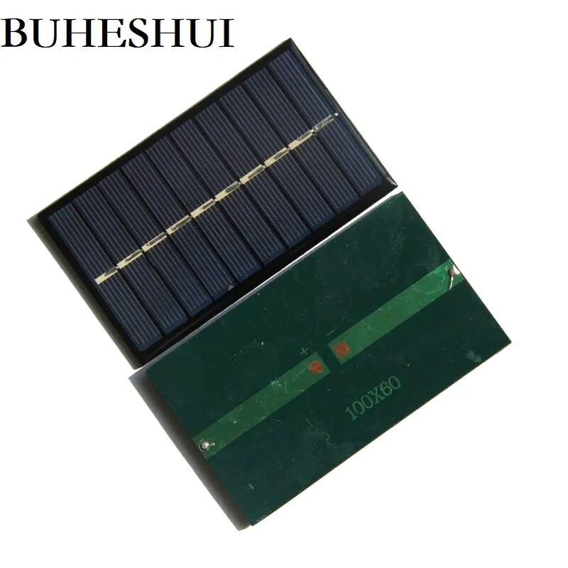 

BUHESHUI 0.75W 5V 150MA Mini Solar Cell DIY Solar Panel Charger For 3.7V Battery Education Toy 100*60MM Epoxy Polycrystalline